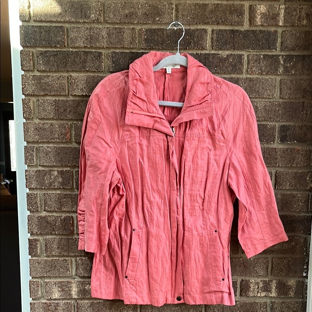 TravelSmith Women's metallic cotton nylon blend Pink Jacket size medium